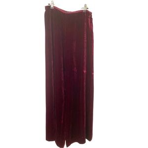 Finity Burgundy Velvet Maxi Wide Leg Pants Vintage 1990s